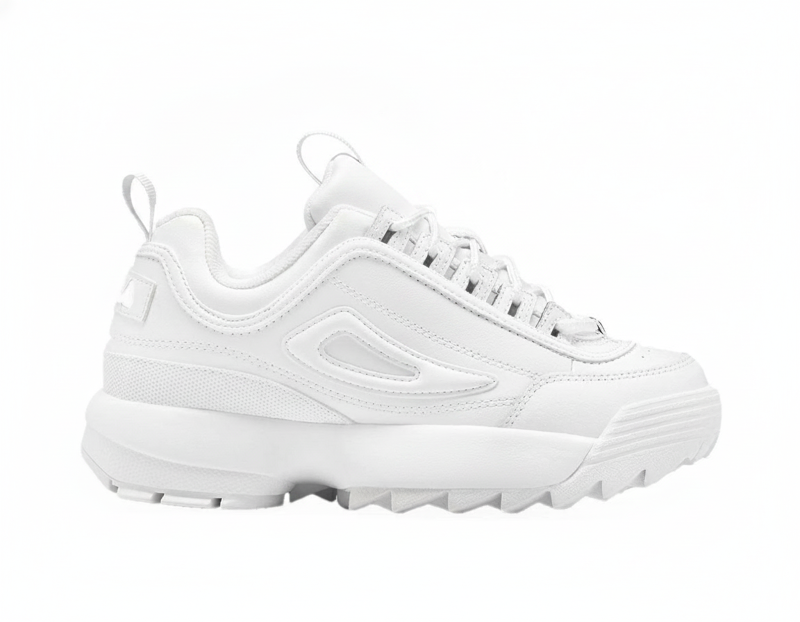 Zapatilla Urbana Estilo Retro para Mujer Blanco Monocromático