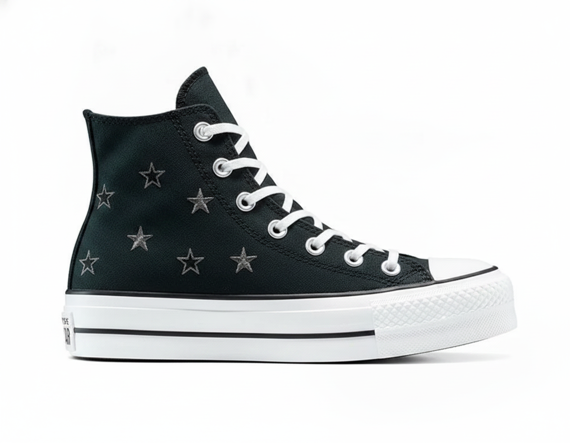 Zapatillas Urbanas con Plataforma Mujer Negro