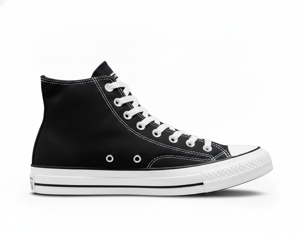 Zapatilla Urbana de Lona Media Caña Hombre Negro