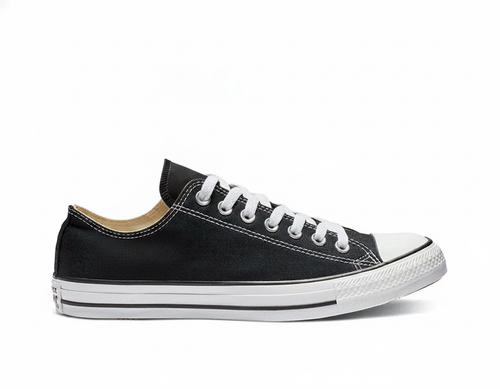 Zapatilla Casual de Lona Caña Baja Negra para Mujer