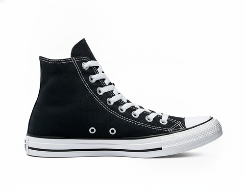 Zapatilla Lona Casual Caña Alta Negra para Mujer