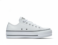 Zapatilla Urbana Plataforma Cuero Mujer Blanco