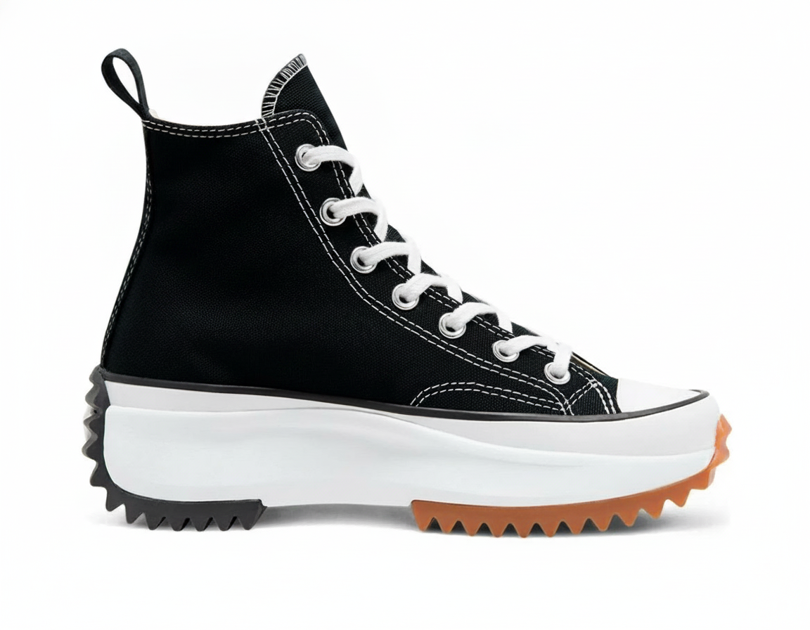 Zapatilla Urbana Plataforma Caña Alta Mujer Negro