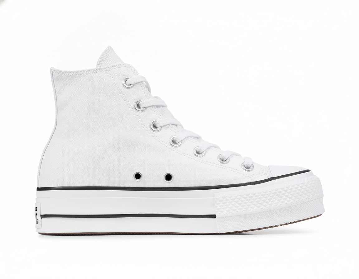 Zapatilla Urbana Plataforma Lona Mujer Blanco