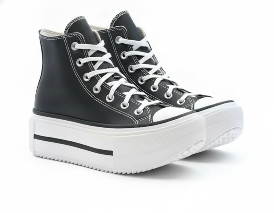 Zapatilla Urbana Plataforma Mujer Negro