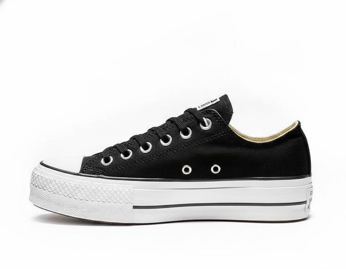Zapatilla de Lona Casual Plataforma para Mujer - Negro