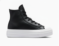Zapatilla Urbana Alta de Cuero con Plataforma Mujer - Negra