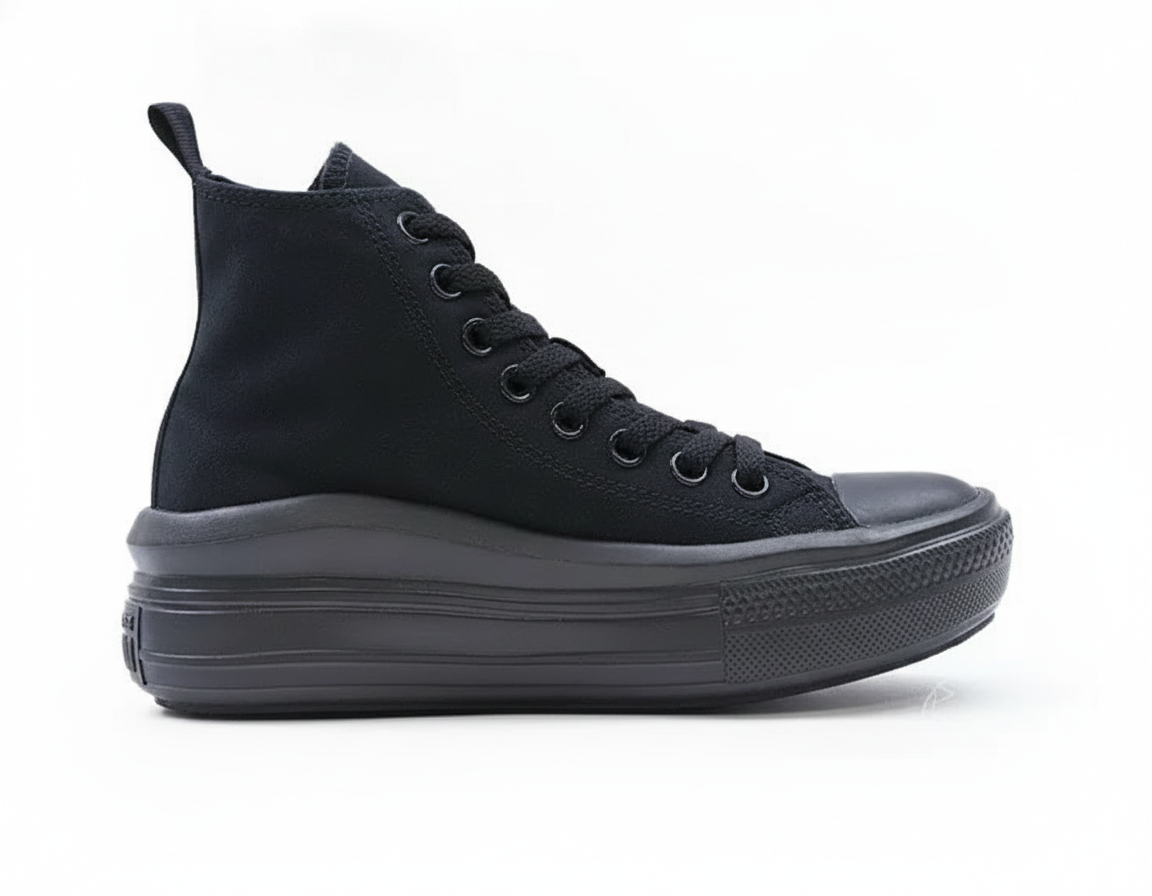 Zapatilla Urbana Plataforma Mujer Color Negro Sólido