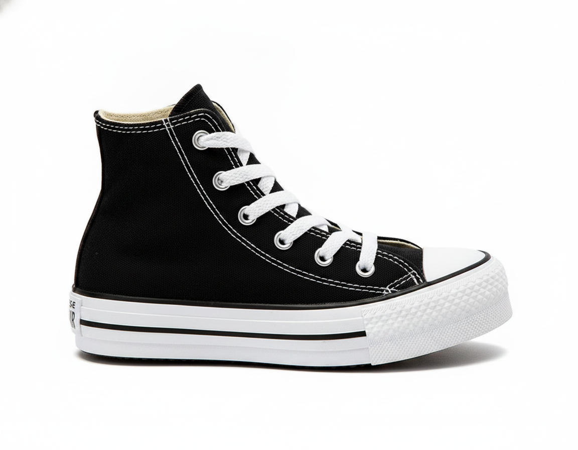 Zapatilla Urbana Plataforma Niños Negro