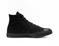 Zapatilla Urbana Casual Caña Alta de Lona Hombre Negra Monocromática