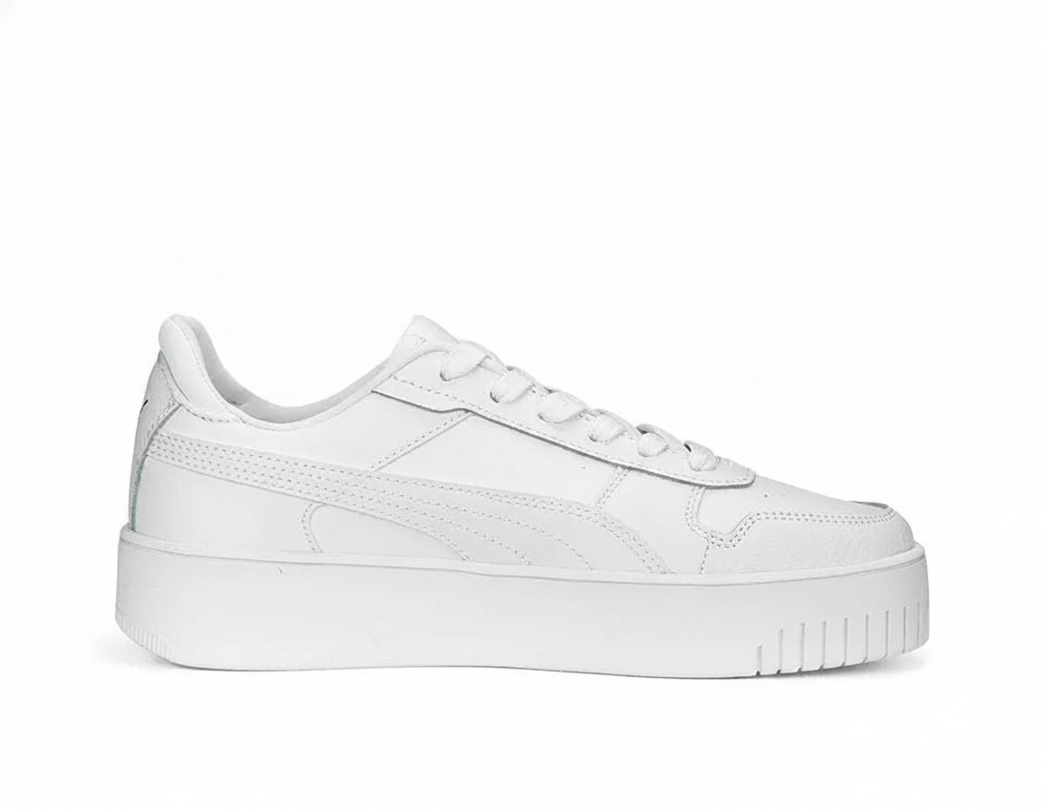 Zapatillas Urbanas Mujer Estilo Retro Blanco Monocromático
