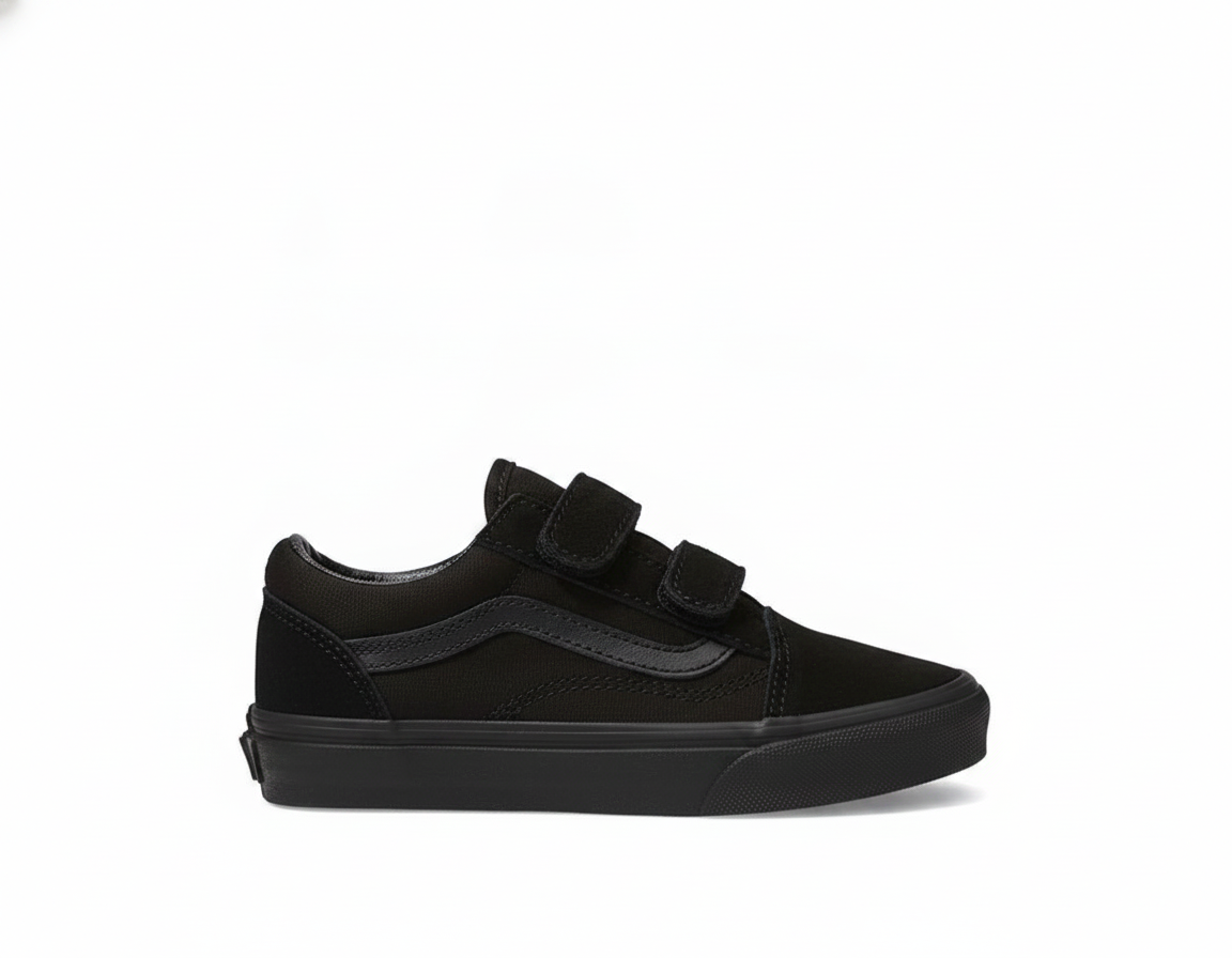 Zapatilla Urbana con Velcro para Niños - Negro Monocromático