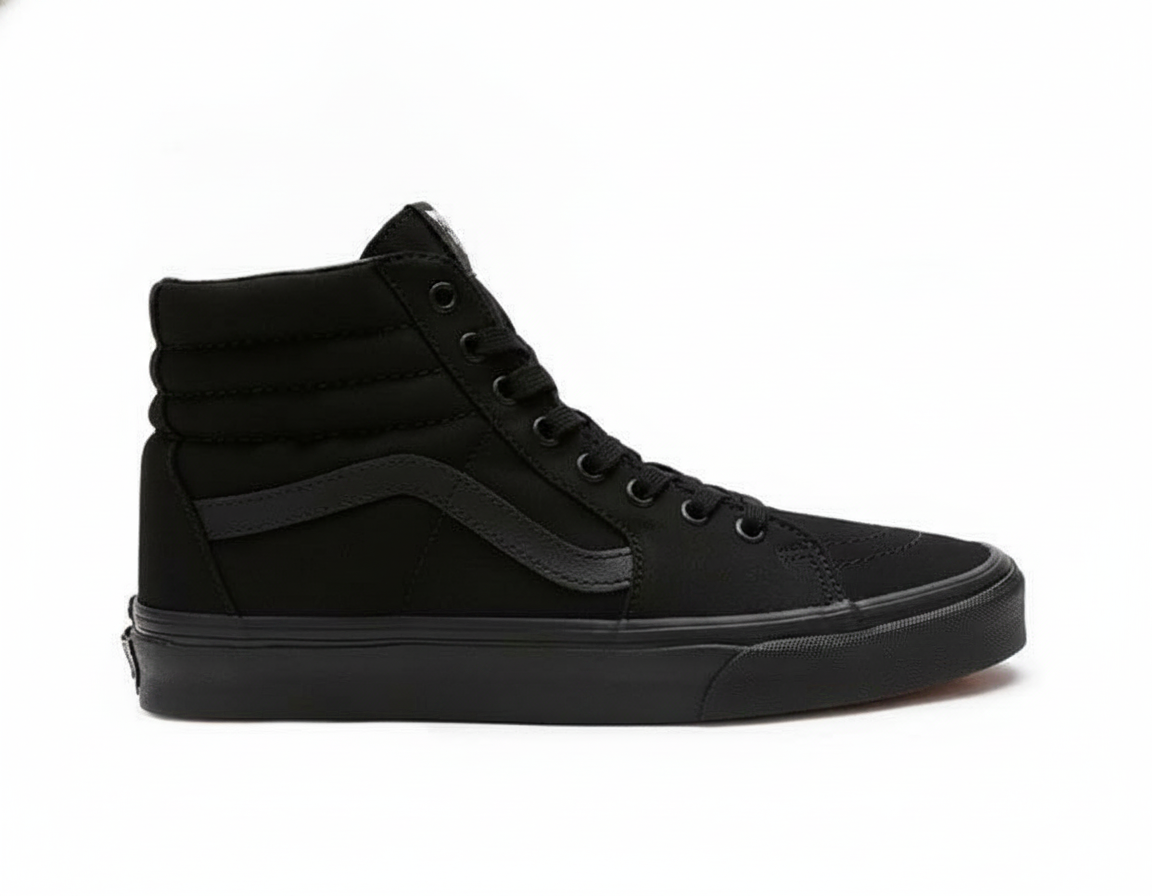 Zapatilla Urbana de Caña Alta Unisex Negra